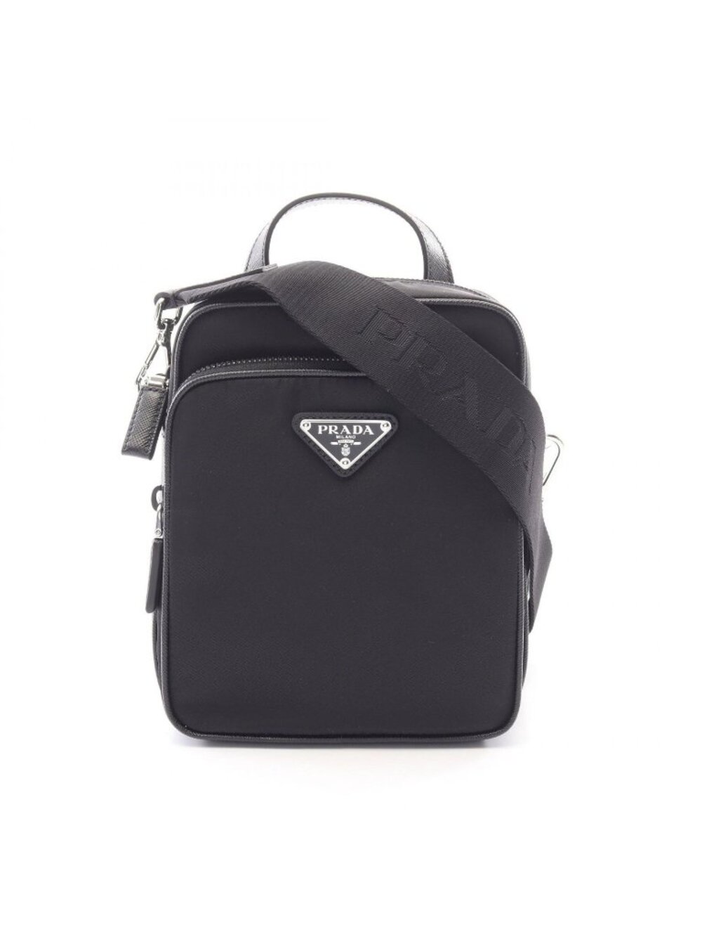Prada Tessuto Saffiano Nylon Leather Shoulder Bag